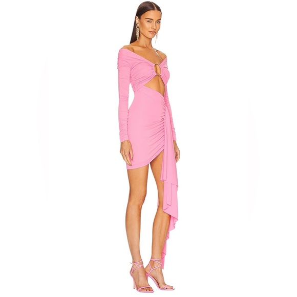 Michael Costello x Revolve - NWT Kurt Mini Dress in Pink Sz M - Picture 2 of 12